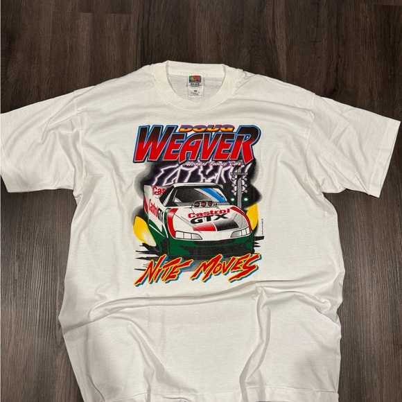 Vintage 1996 White Racing Graphic T-Shirt - Picture 1 of 4